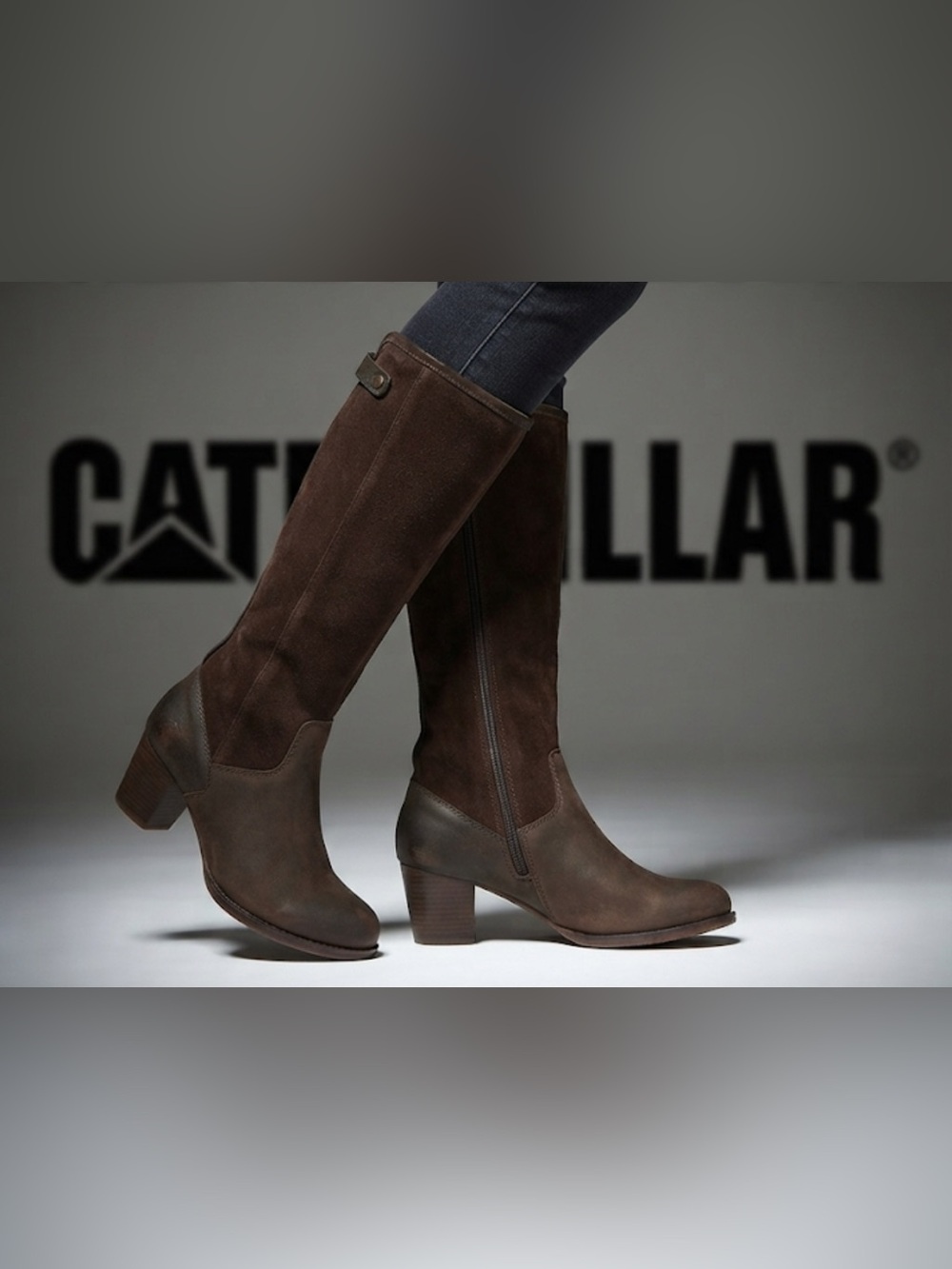 New authentic Caterpillar designer tall leather boots sz 11 display
